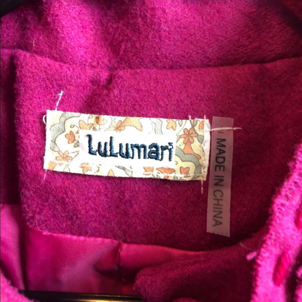 Women’s Pink Ruffle Peacoat - Picture 3 of 6